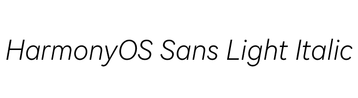 HarmonyOS Sans Light Italic  免费字体下载