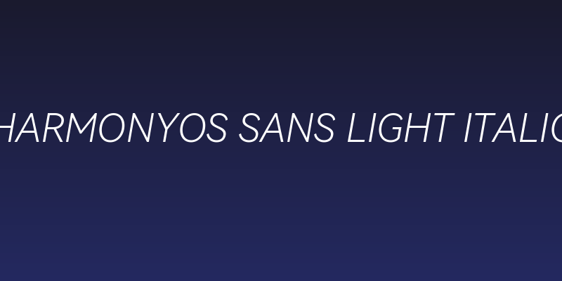 HarmonyOS Sans Light Italic Social Header