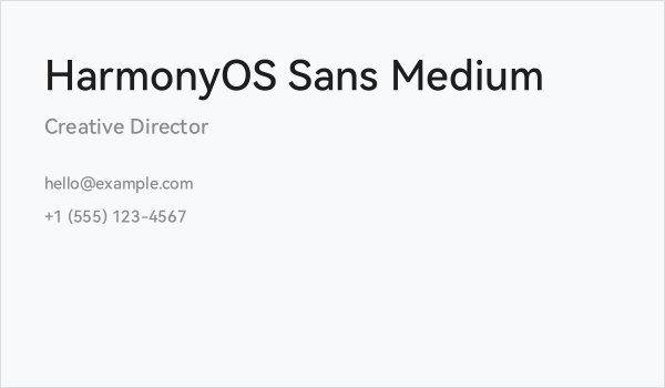 HarmonyOS Sans Medium Business Card