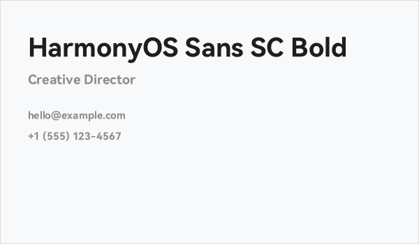 HarmonyOS Sans SC Bold Business Card