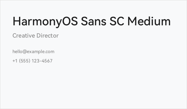HarmonyOS Sans SC Medium Business Card