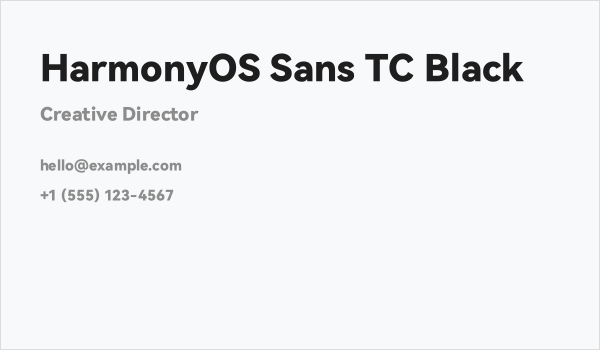 HarmonyOS Sans TC Black Business Card