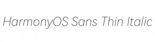 HarmonyOS Sans Thin Italic  Frei Schriftart Herunterladen