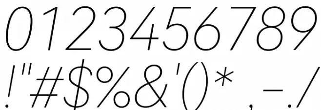 HarmonyOS Sans Thin Italic Font OTHER CHARS