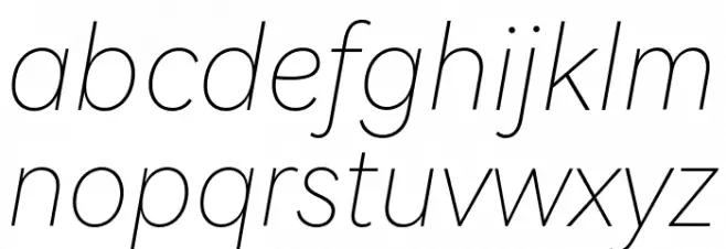 HarmonyOS Sans Thin Italic Schriftart Kleinbuchstaben