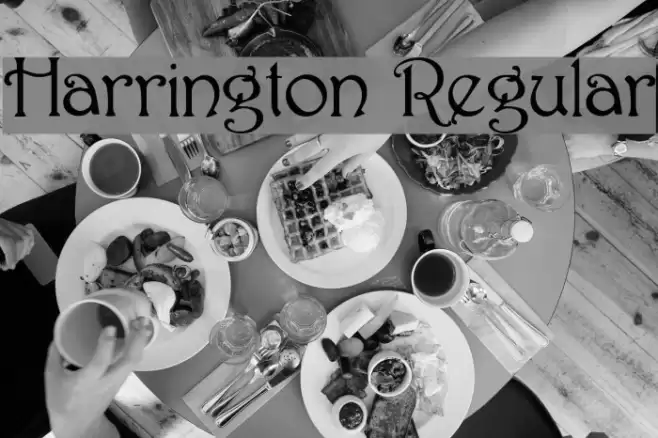 Harrington Regular Font examples