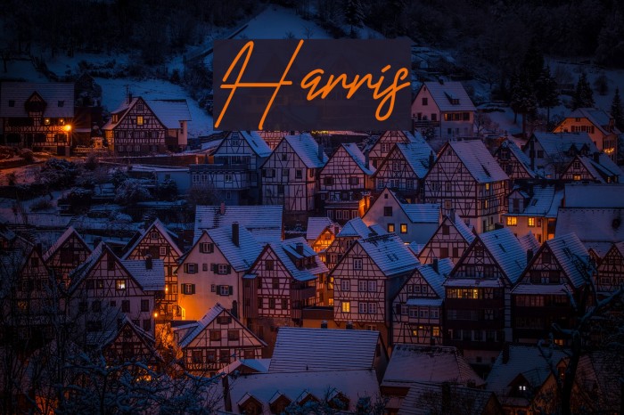 Harris Font examples
