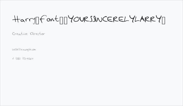 Harry_font__YOURSSINCERELYLARRY_ Business Card