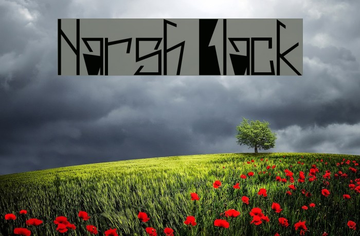 Harsh Black Font examples