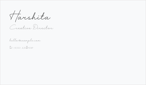 Harshita Business Card
