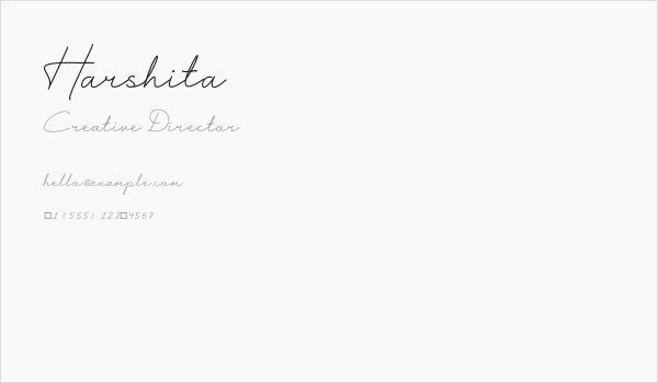 Harshita Business Card