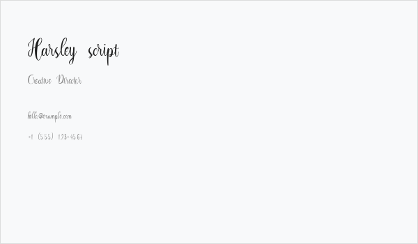 Harsley script Business Card