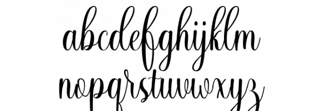 Harsley script Schriftart Kleinbuchstaben