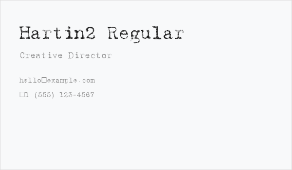 Hartin2 Regular Business Card