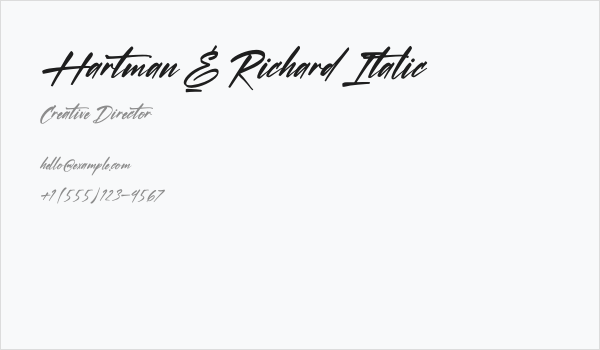 Hartman & Richard Italic Business Card