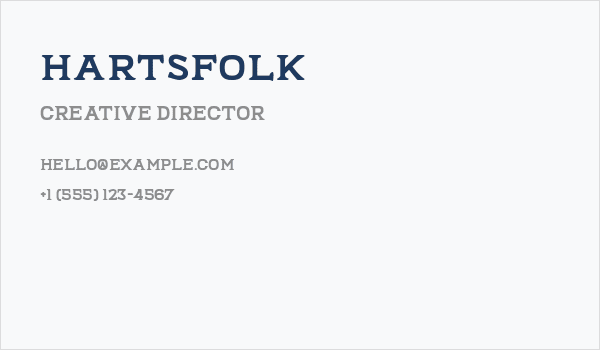 Hartsfolk Business Card