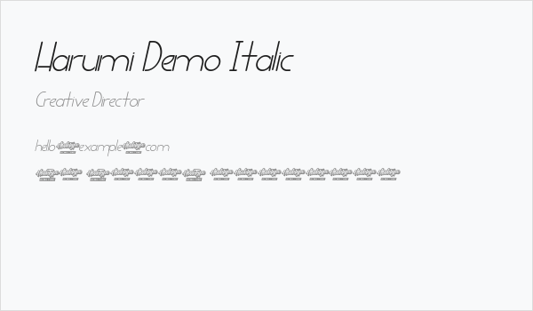 Harumi Demo Italic Business Card