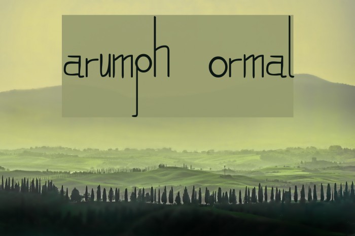 Harumph Normal Font examples