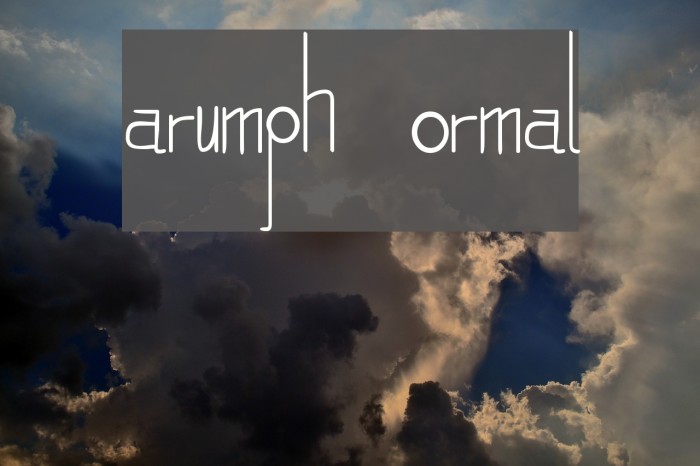 Harumph Normal Font examples