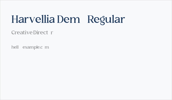 Harvellia Demo Regular Business Card