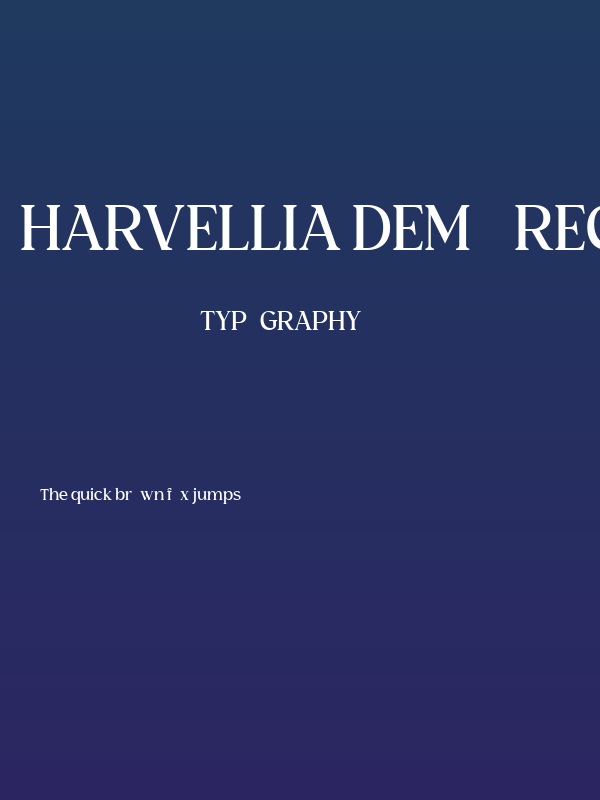 Harvellia Demo Regular Poster
