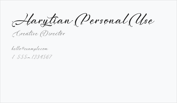 Harytian-PersonalUse Business Card