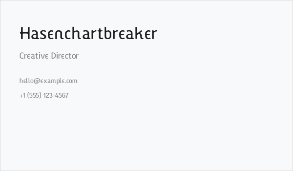 Hasenchartbreaker Business Card