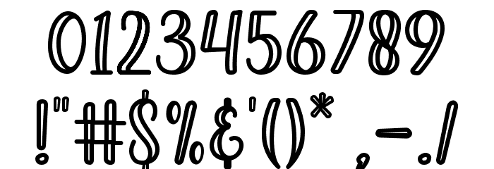 Hashed Browns Outline Font OTHER CHARS