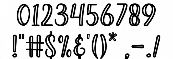 Hashed Browns Outline Font OTHER CHARS