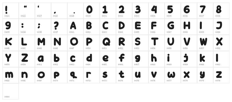Hashi Regular Character Map
