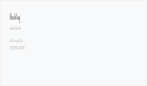 Hashtag Business Card