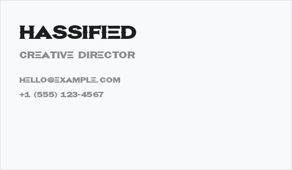 Hassified Business Card