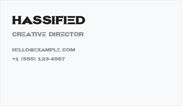 Hassified Business Card
