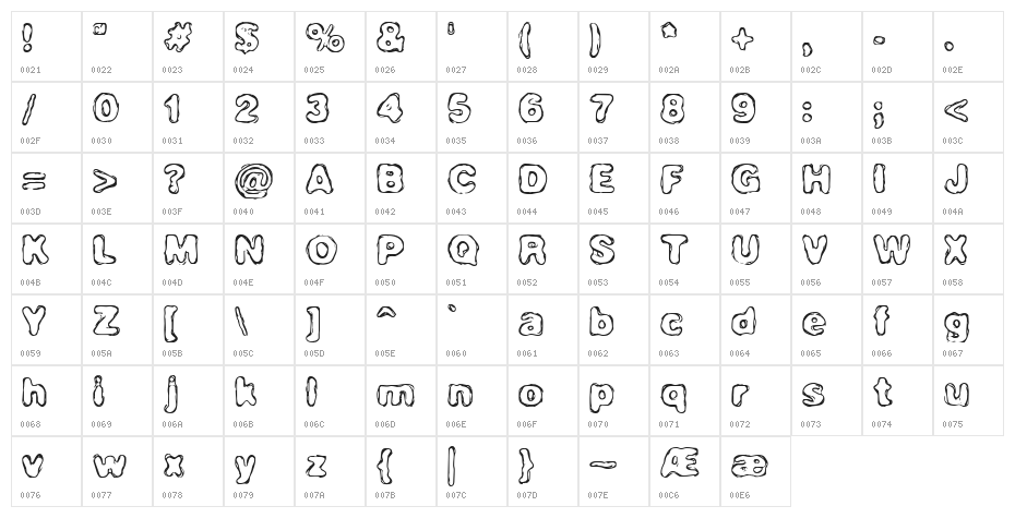 Hassle [BRK] Character Map