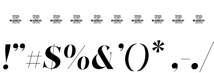 Hastafi Italic PERSONAL USE ONLY Regular フォント その他の文字