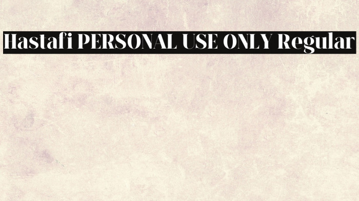 Hastafi PERSONAL USE ONLY Regular Example 2