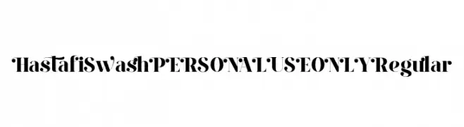 Hastafi Swash PERSONAL USE ONLY Regular  تنزيل الخطوط