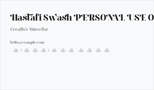 Hastafi Swash PERSONAL USE ONLY Regular Business Card