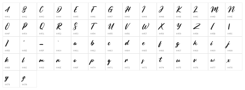 Hastafloris Free Regular Character Map