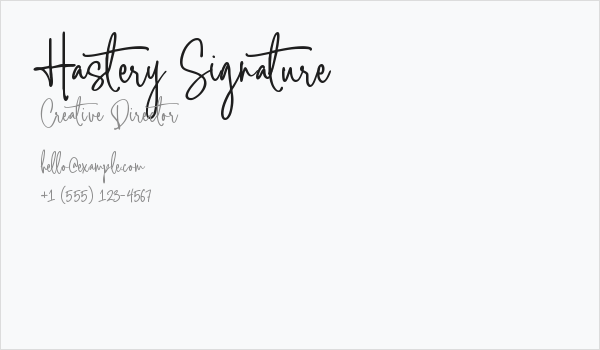 Hastery Signature Business Card