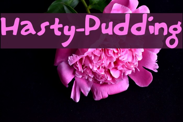 Hasty-Pudding Font examples