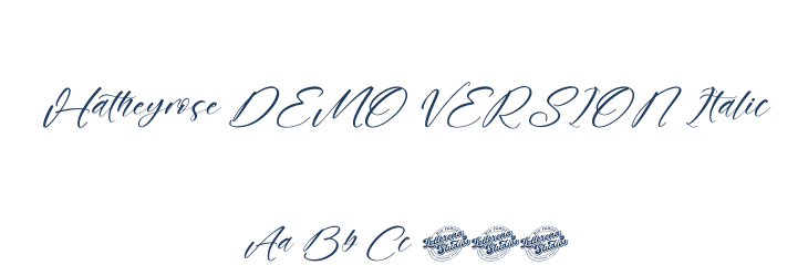 Hatheyrose DEMO VERSION Italic Font Preview