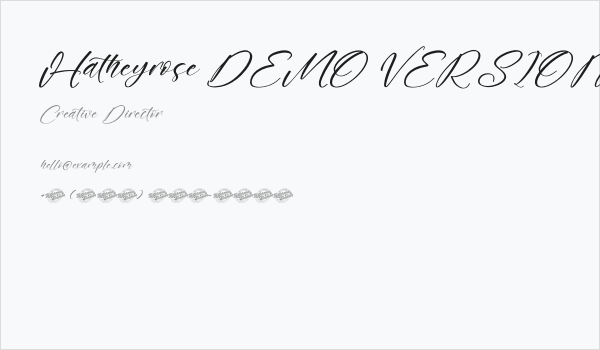 Hatheyrose DEMO VERSION Italic Business Card
