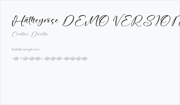 Hatheyrose DEMO VERSION Business Card