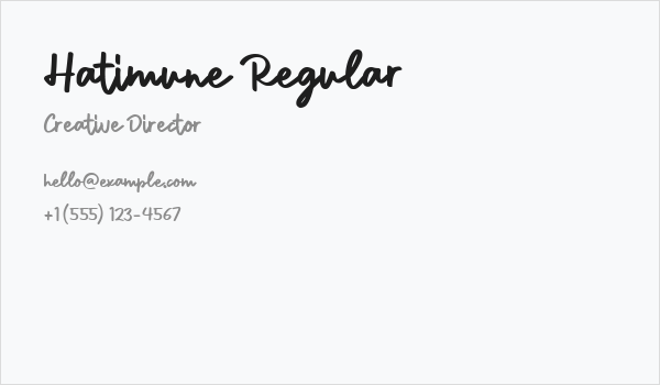 Hatimune Regular Business Card