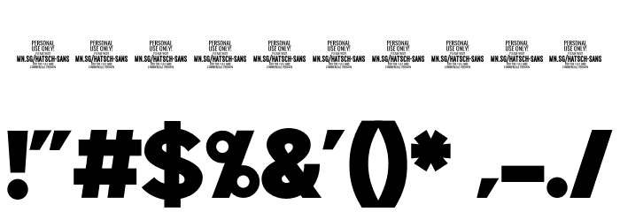 Hatsch Sans PERSONAL USE ONLY Regular Font OTHER CHARS