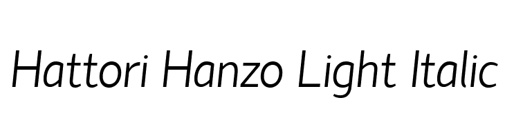 Hattori Hanzo Light Italic Font