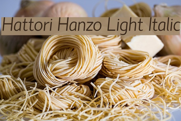 Hattori Hanzo Light Italic Font examples
