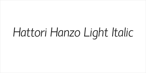 Hattori Hanzo Light Italic Logo