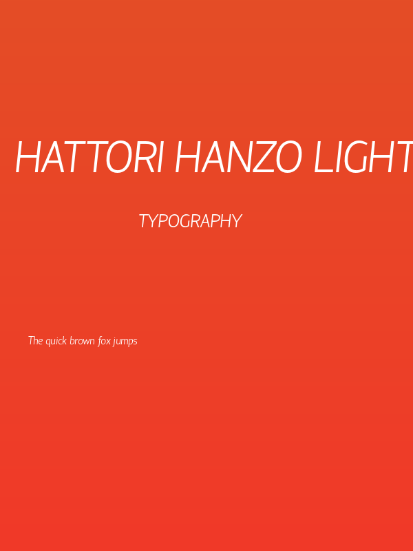 Hattori Hanzo Light Italic Poster